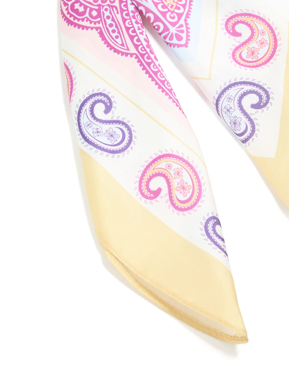Multicoloured Paisley Square Fabric Scarf - Image 3