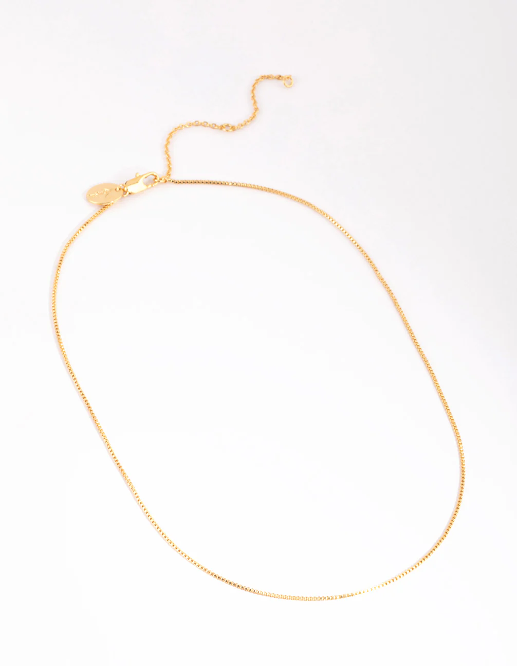 Gold Plated Short Box Chain Necklace - Image 2