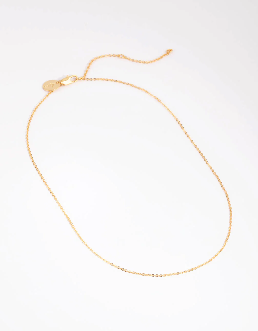 Gold Plated Short Plain Chain Necklace - Image 2