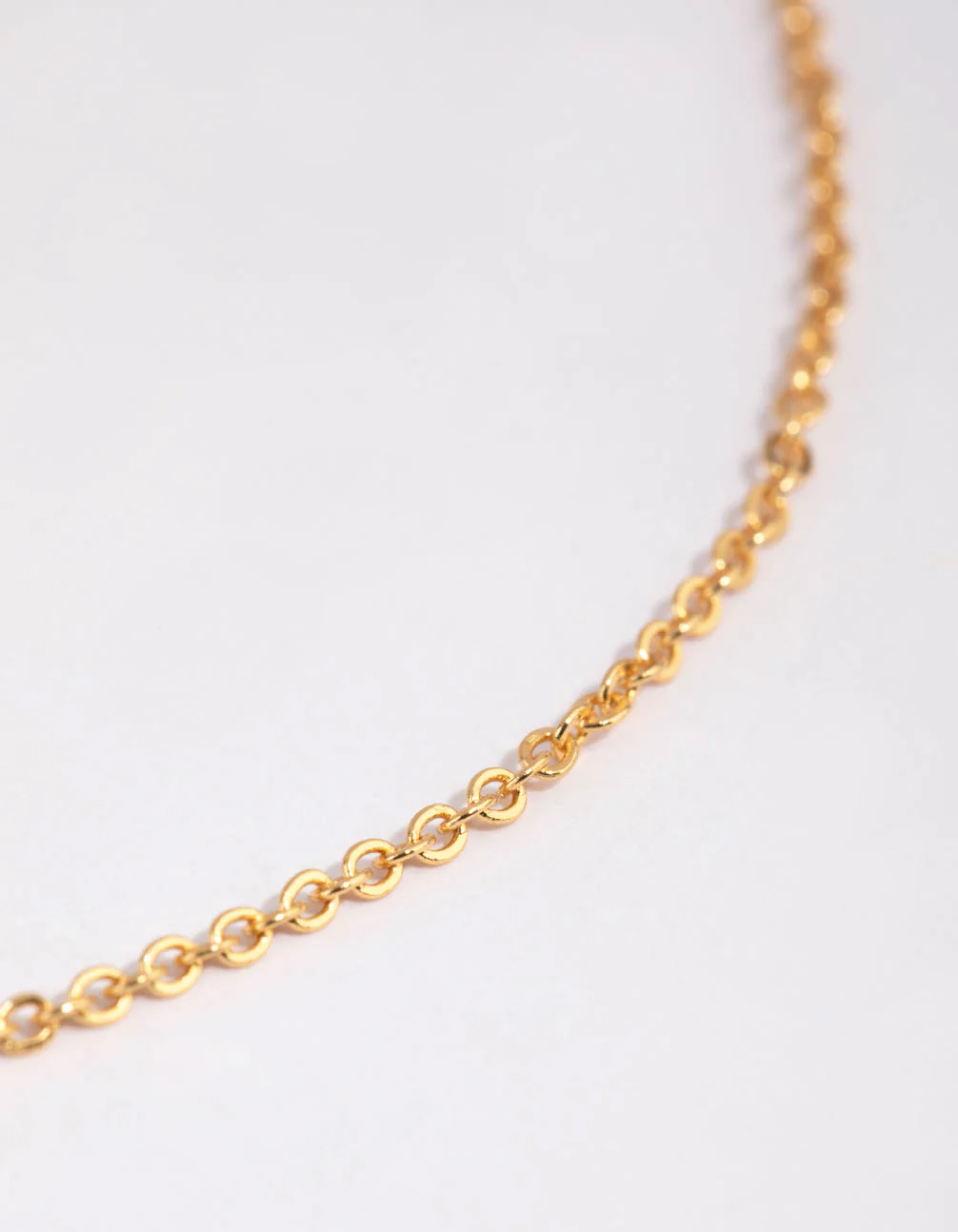 Gold Plated Short Plain Chain Necklace - Image 3
