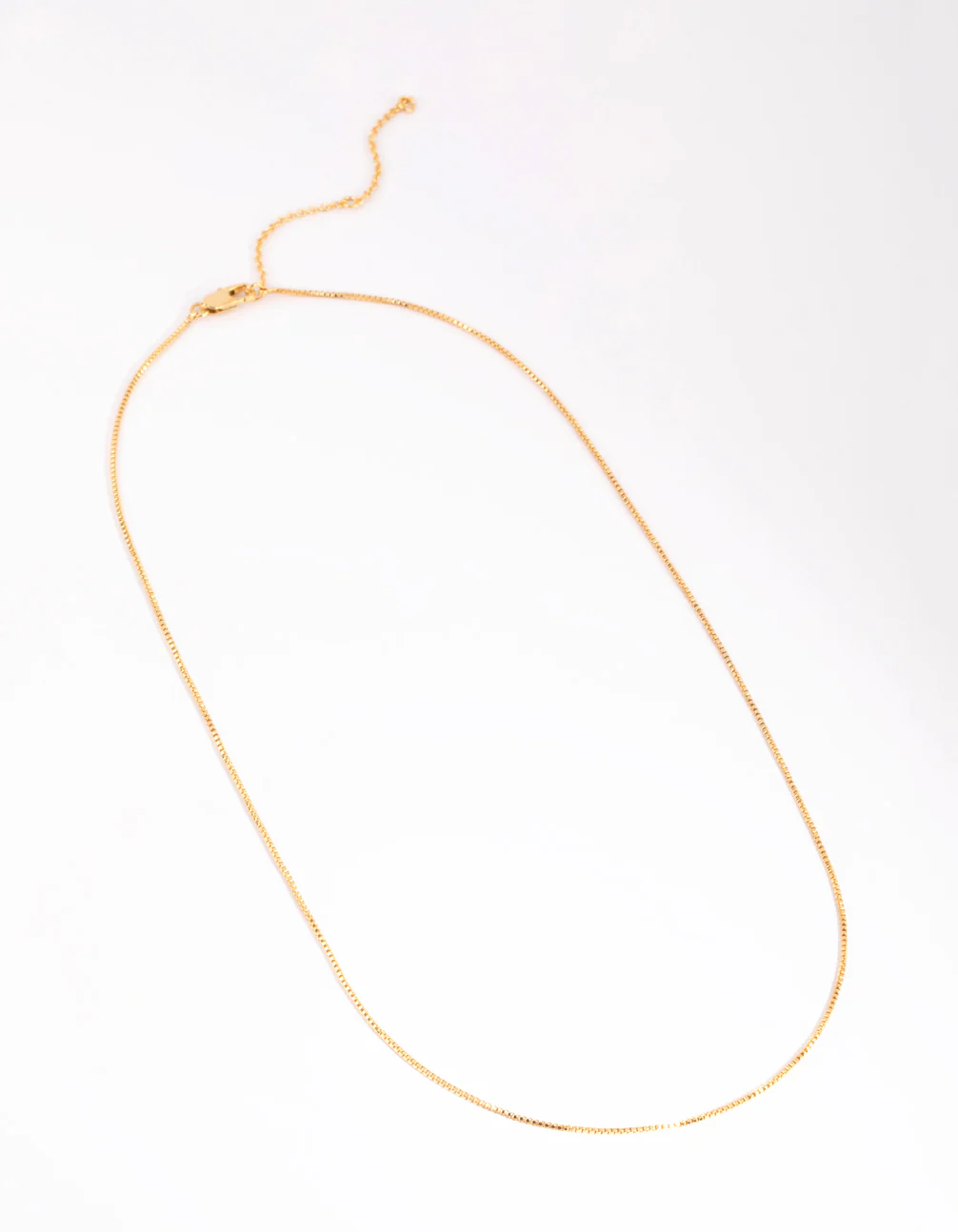 Gold Plated Medium Box Chain Necklace - Image 2