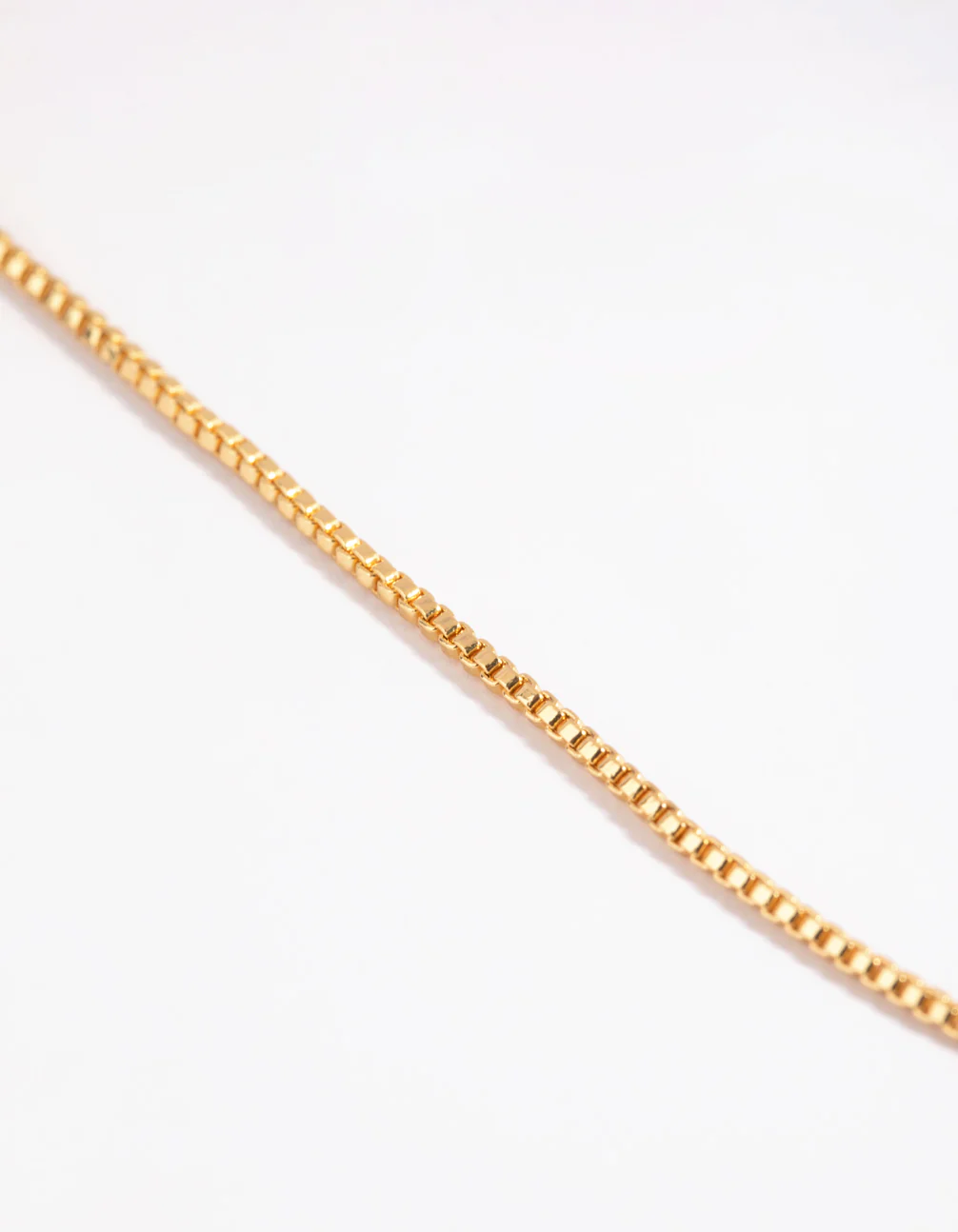 Gold Plated Medium Box Chain Necklace - Image 3