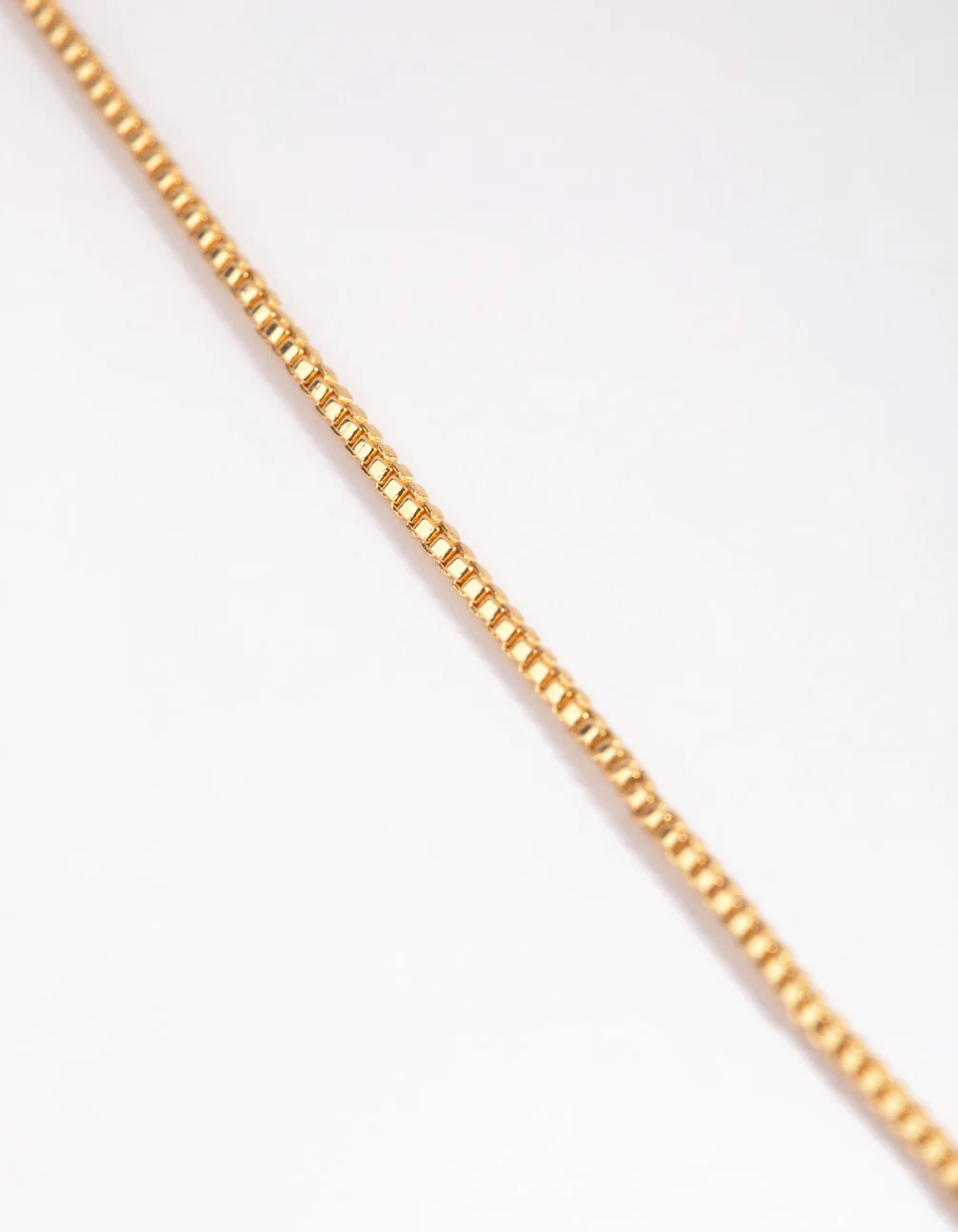 Gold Plated Long Box Chain Necklace - Image 3