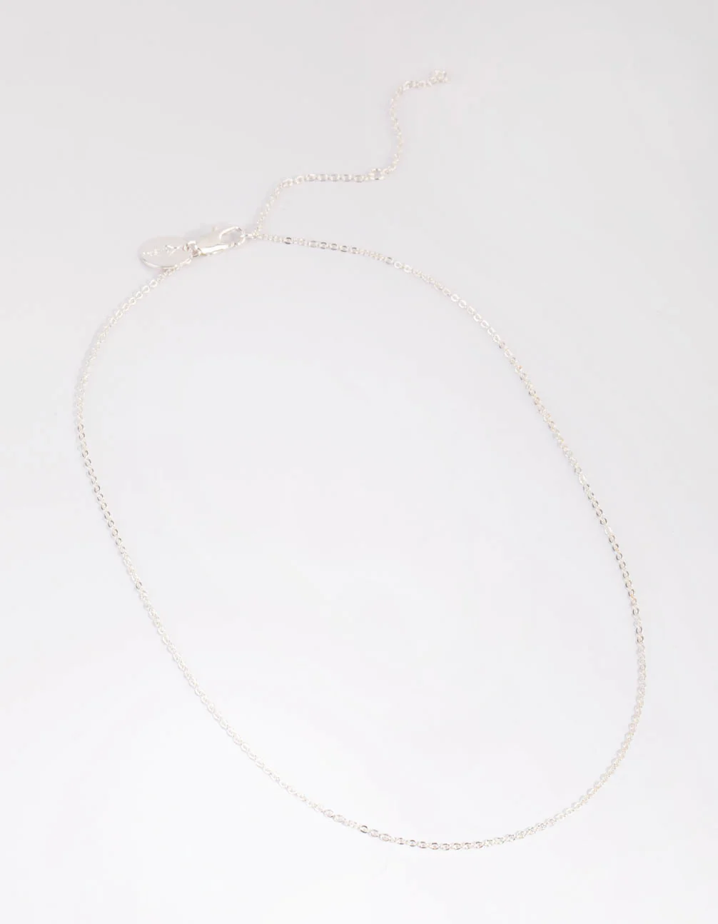 Silver Plated Short Plain Chain Necklace - Image 2