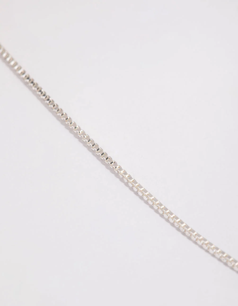 Silver Plated Long Box Chain Necklace - Image 3