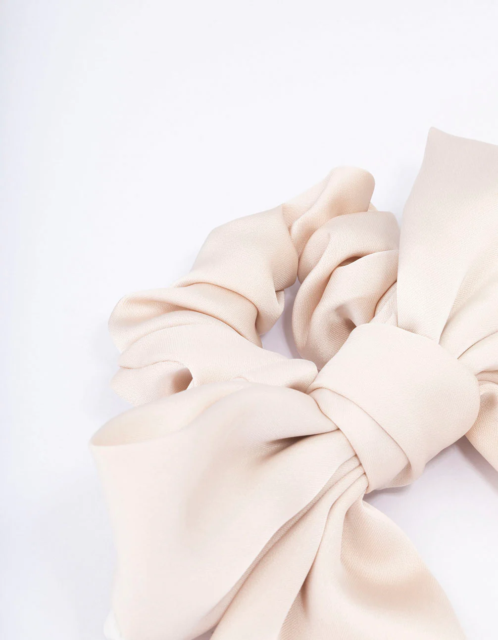 Natural Coloured Bow Hair Scrunchie - Image 2