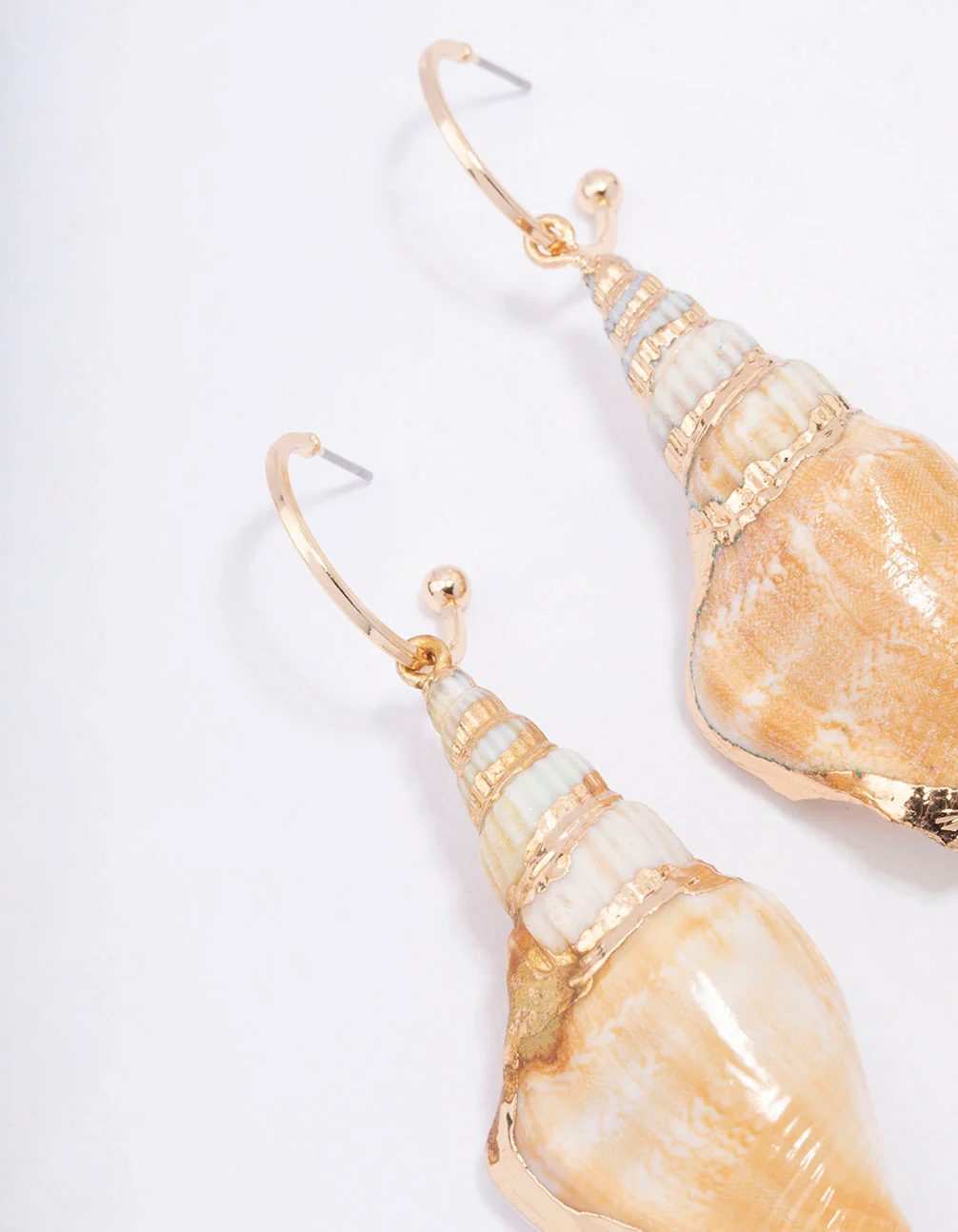 Genuine Shell Large Hoop Earrings - Image 2