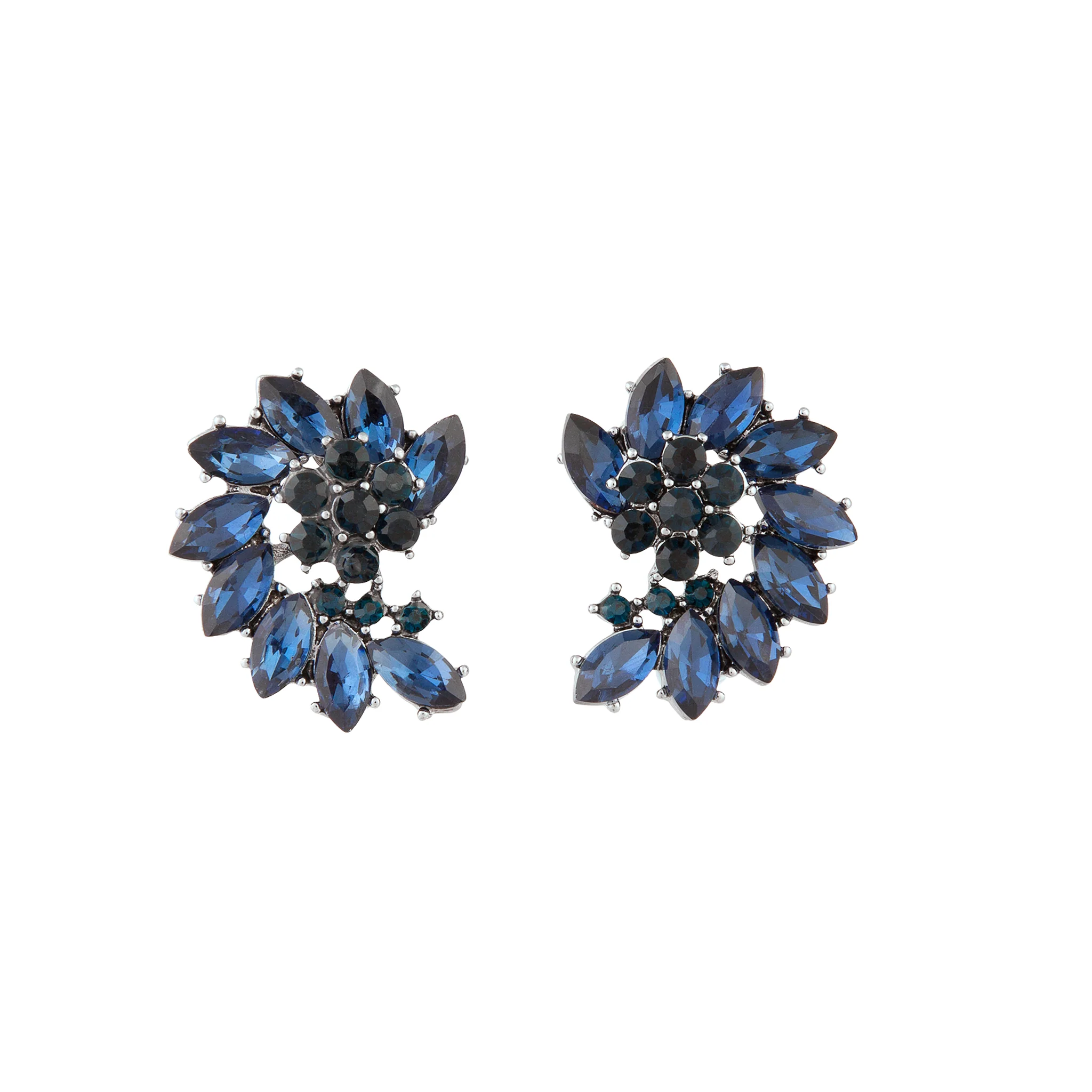 Navy Marquise Half Moon Cluster Stud - Image 2