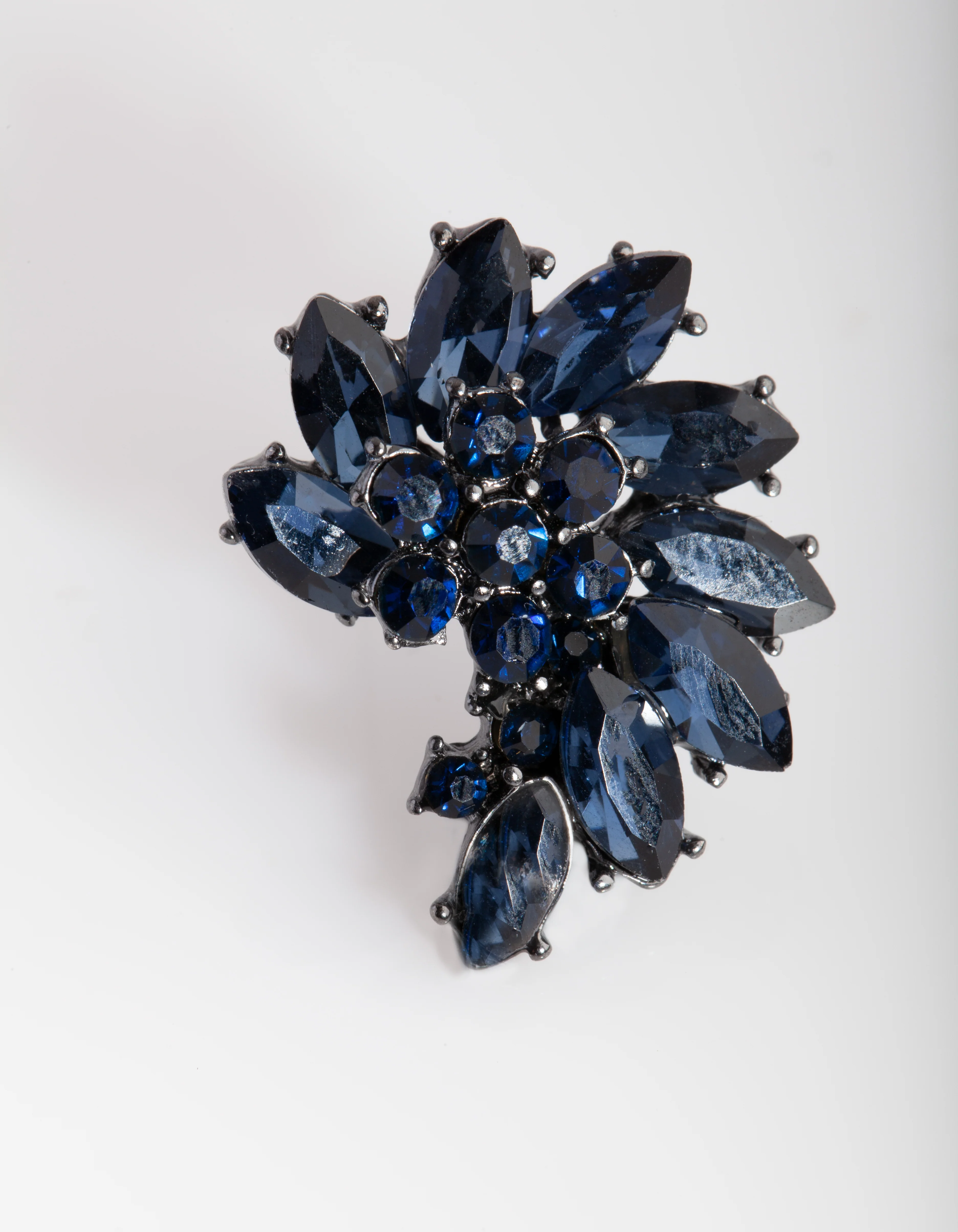 Navy Marquise Half Moon Cluster Stud - Image 4