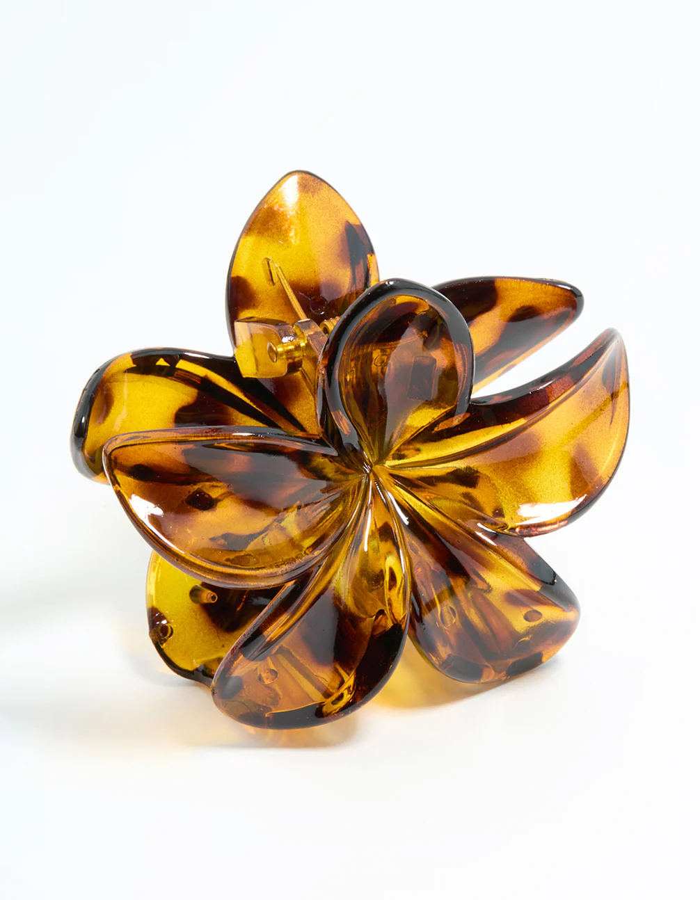 Neutral Acrylic Frangipani Flower Claw Clip - Image 2