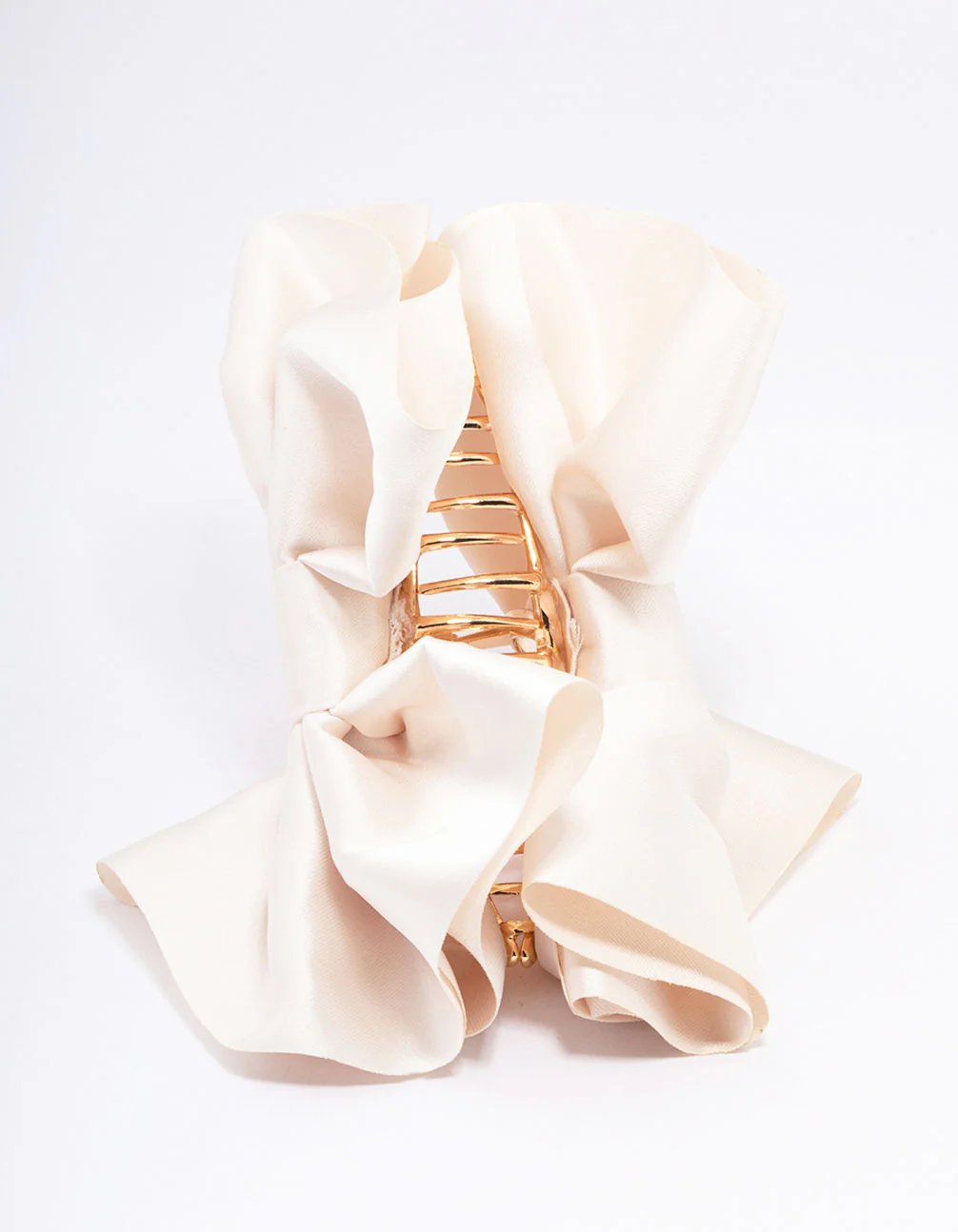 Neutral Large Double Bow Hair Claw Clip - Image 2