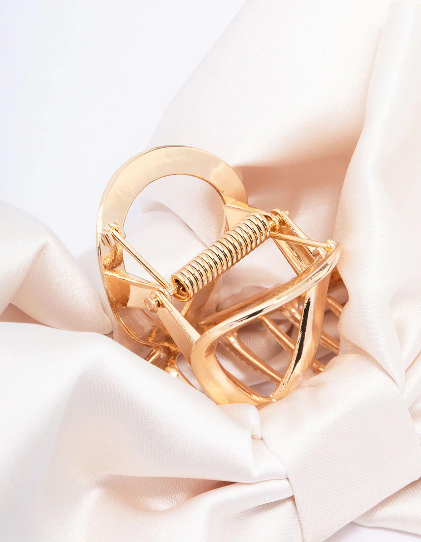Neutral Large Double Bow Hair Claw Clip - Image 3