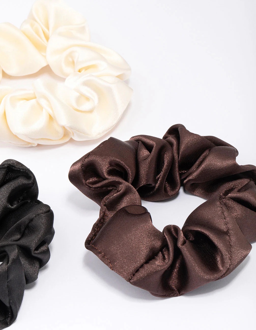 Neutral Satin Hair Scrunchie 3-Pack - Image 2