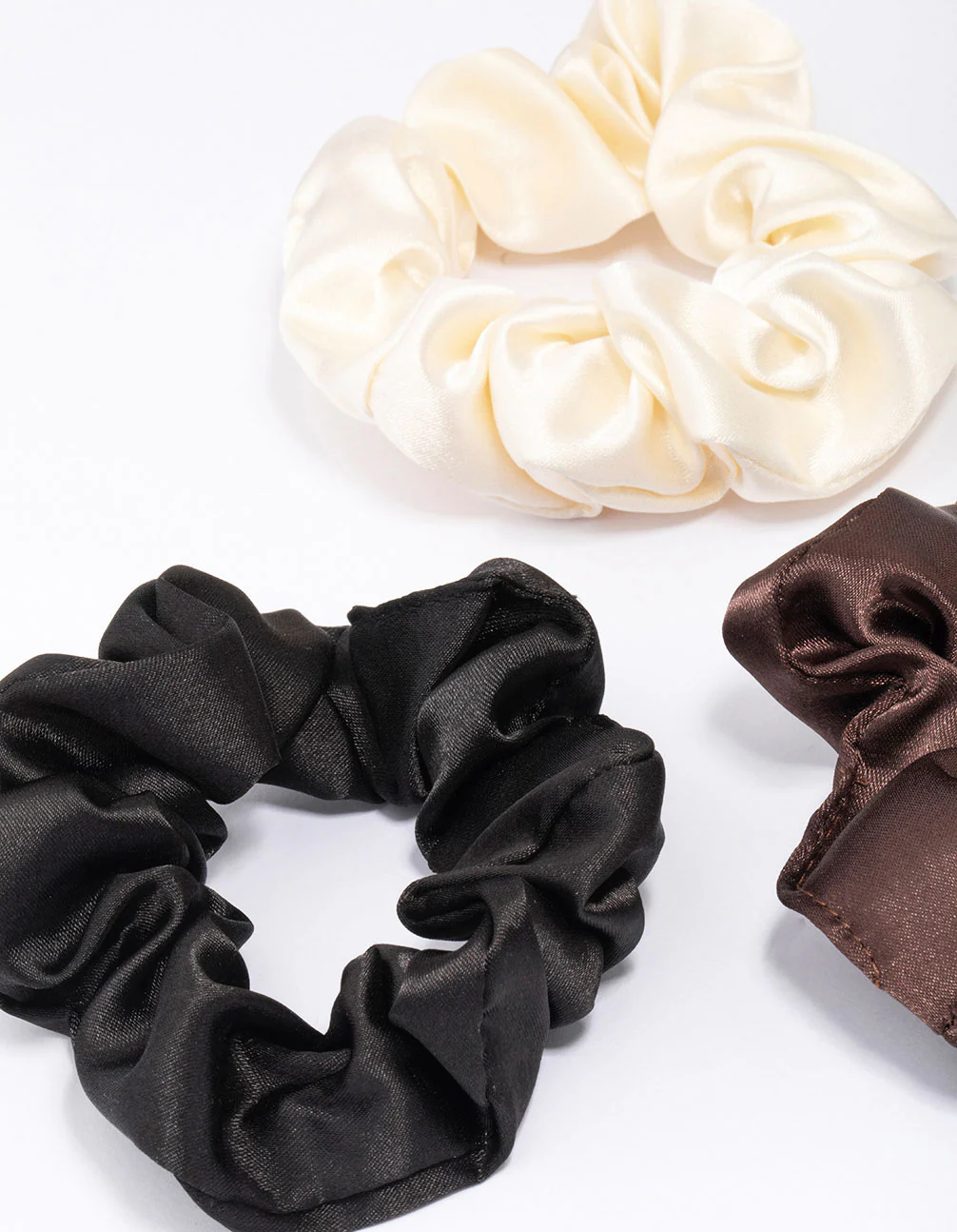 Neutral Satin Hair Scrunchie 3-Pack - Image 3