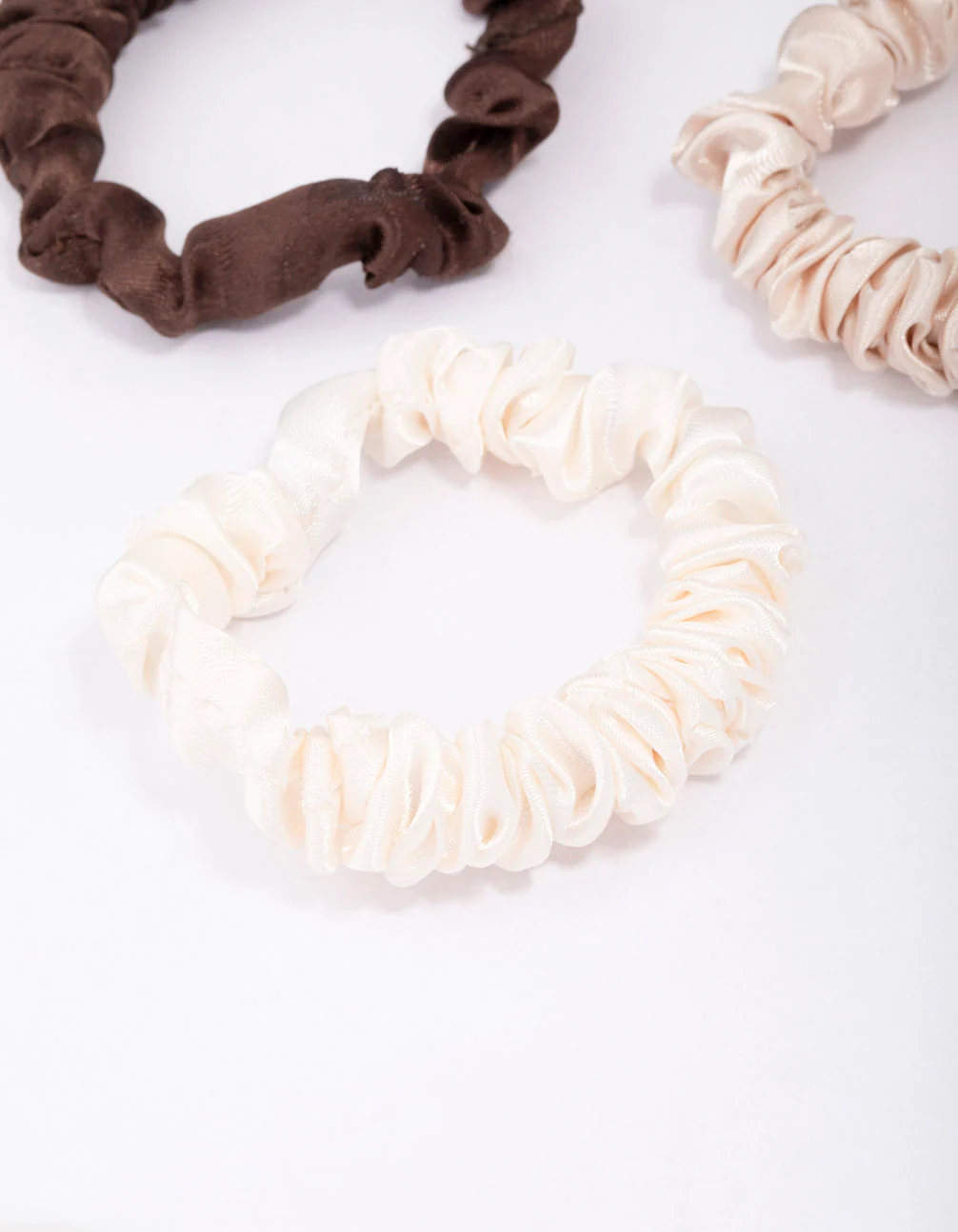 Neutral Thin Fabric Scrunchie 4-Pack - Image 2