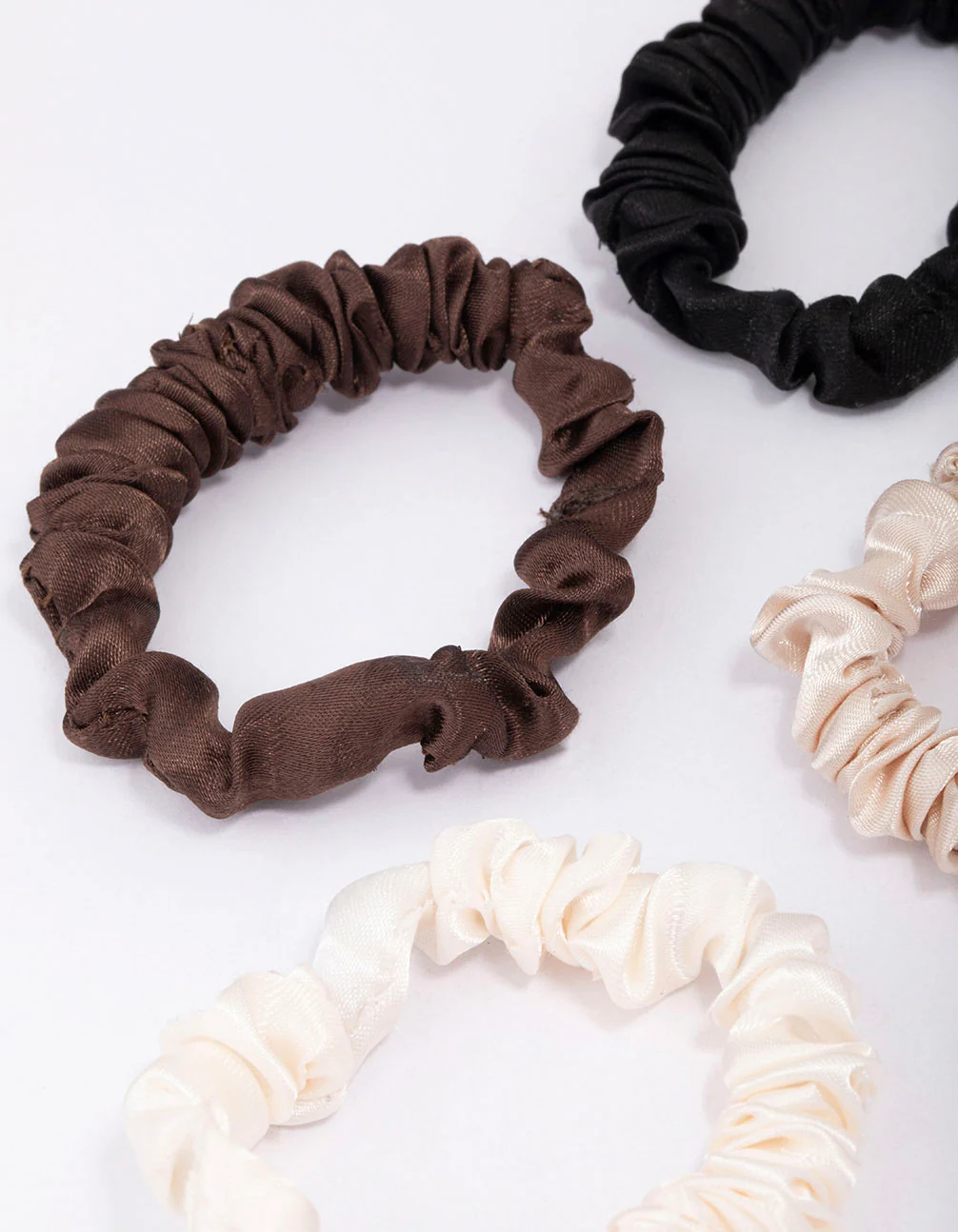 Neutral Thin Fabric Scrunchie 4-Pack - Image 3