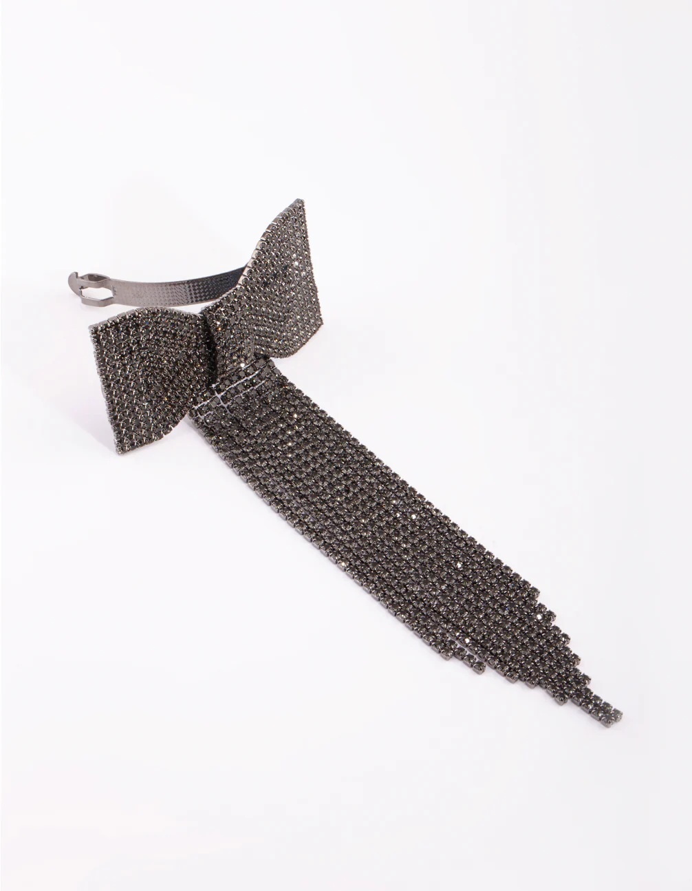 Gunmetal Black Diamante Drape Clip - Image 2