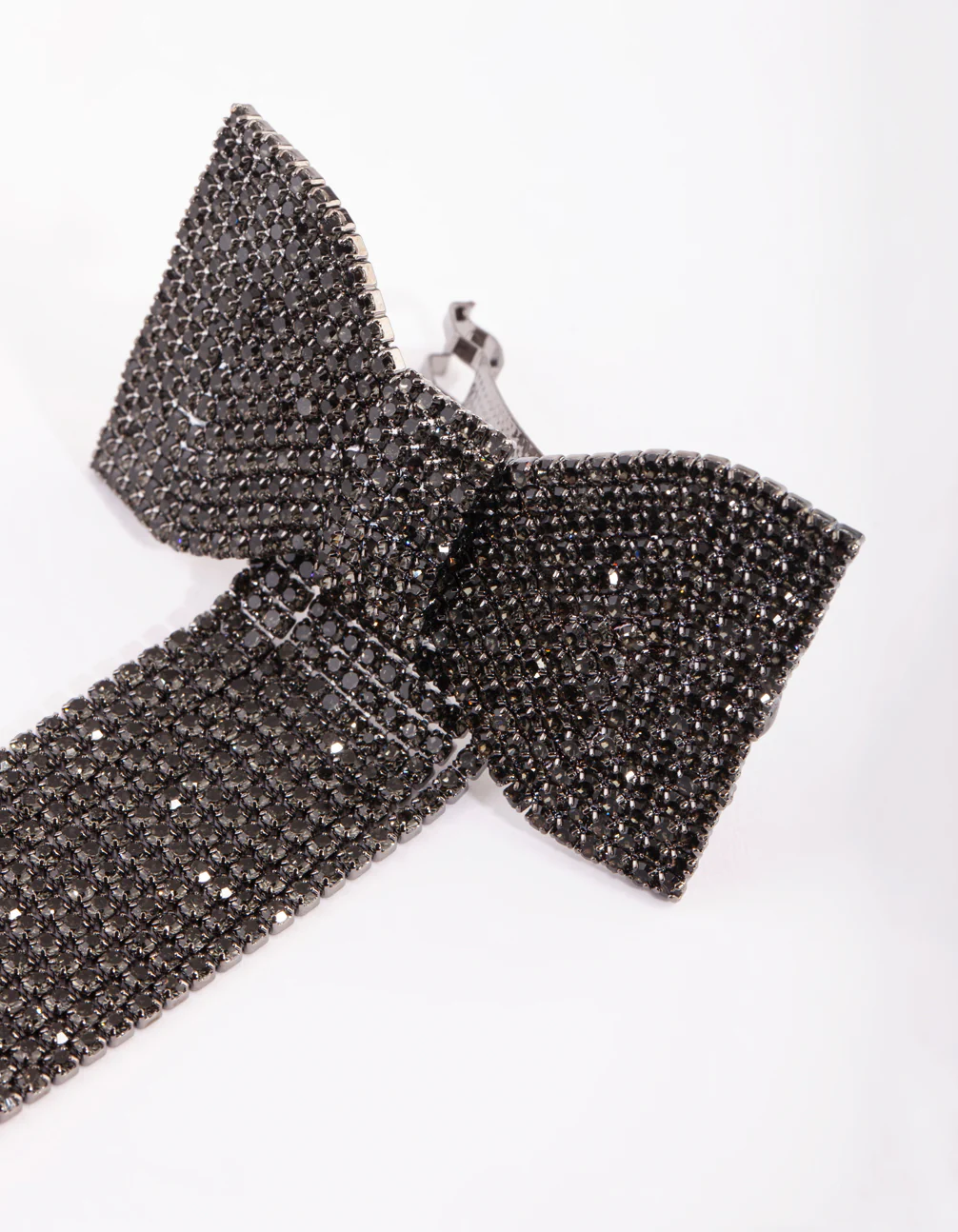 Gunmetal Black Diamante Drape Clip - Image 3