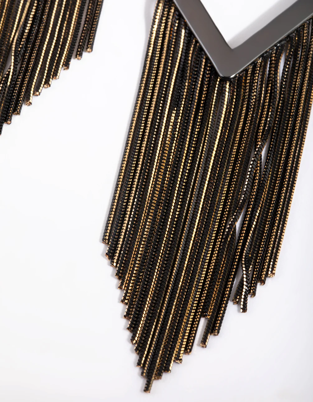 Gunmetal Snake Chain Drop Earrings - Image 3