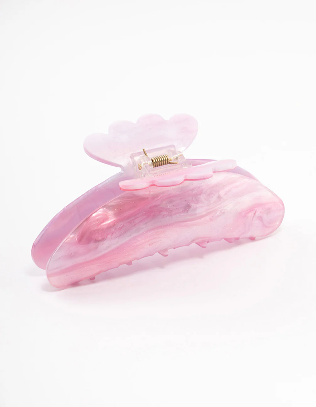 Acrylic Pink Slick Butterfly Hair Claw Clip - Image 2
