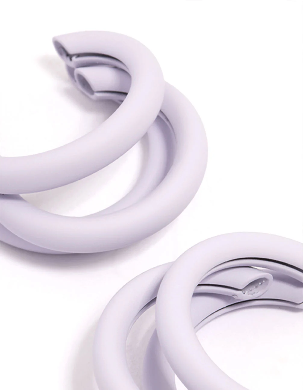Lilac Coated Triangular Hoop Earrings - Image 3