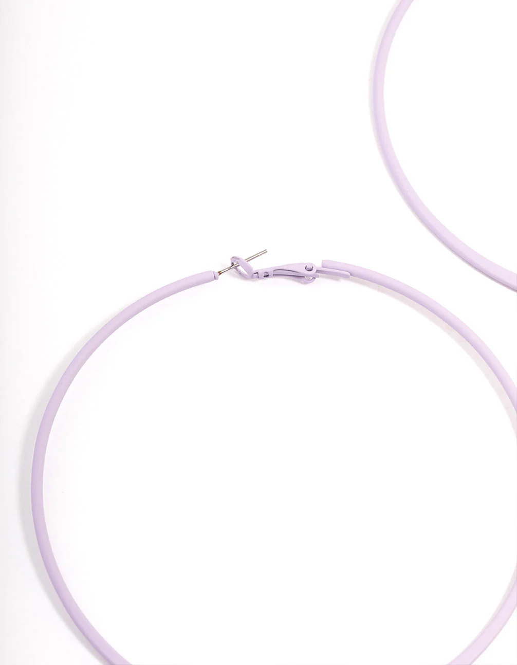Purple Coated Felt Edge Hoop Earrings 9cm - Image 2