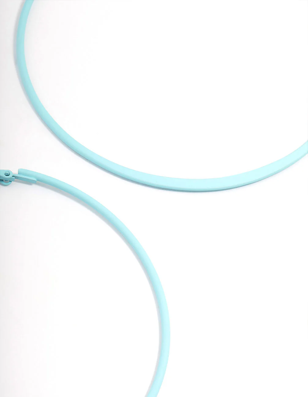 Blue Coated Felt Edge Hoop Earrings 9cm - Image 3