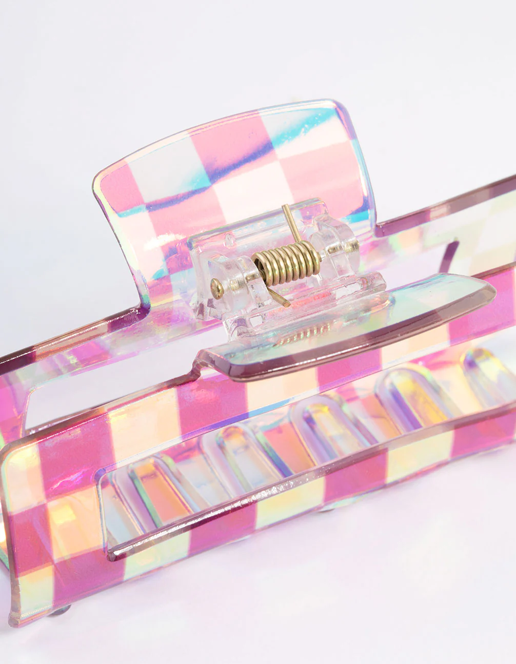 Purple Checkered Claw Clip - Image 3