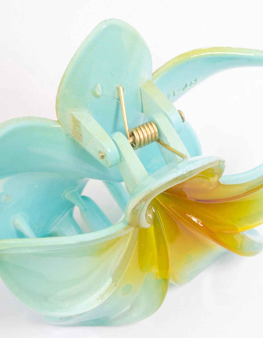 Blue Ombre Tropical Flower Claw Clip - Image 3