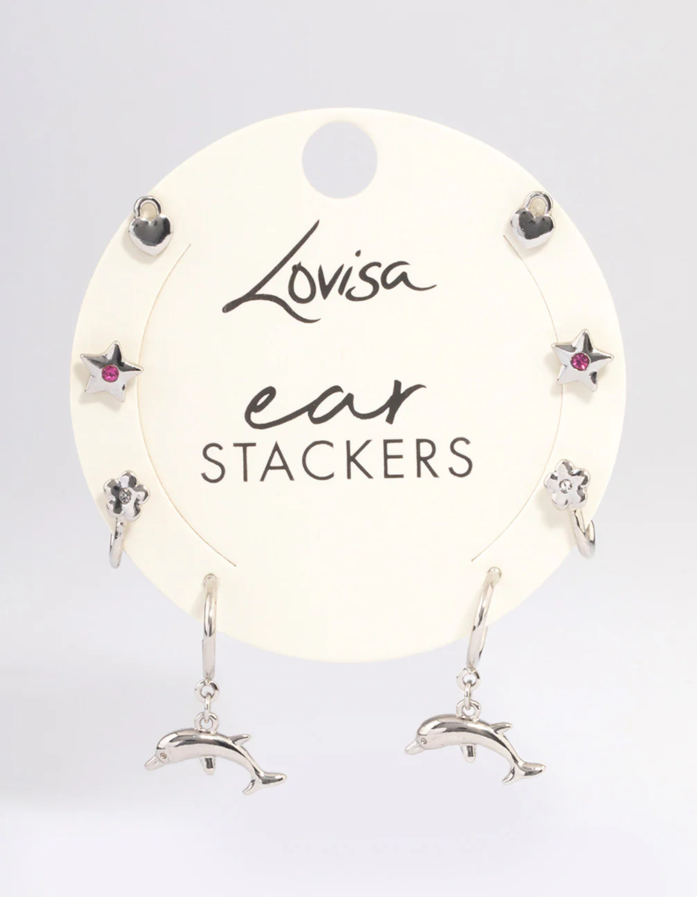 Silver Dolphin Stacker Earrings - Image 3