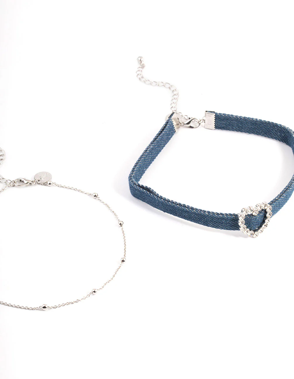 Silver Denim Heart Choker - Image 2