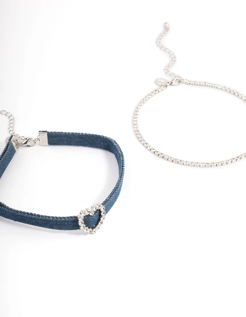 Silver Denim Heart Choker - Image 3