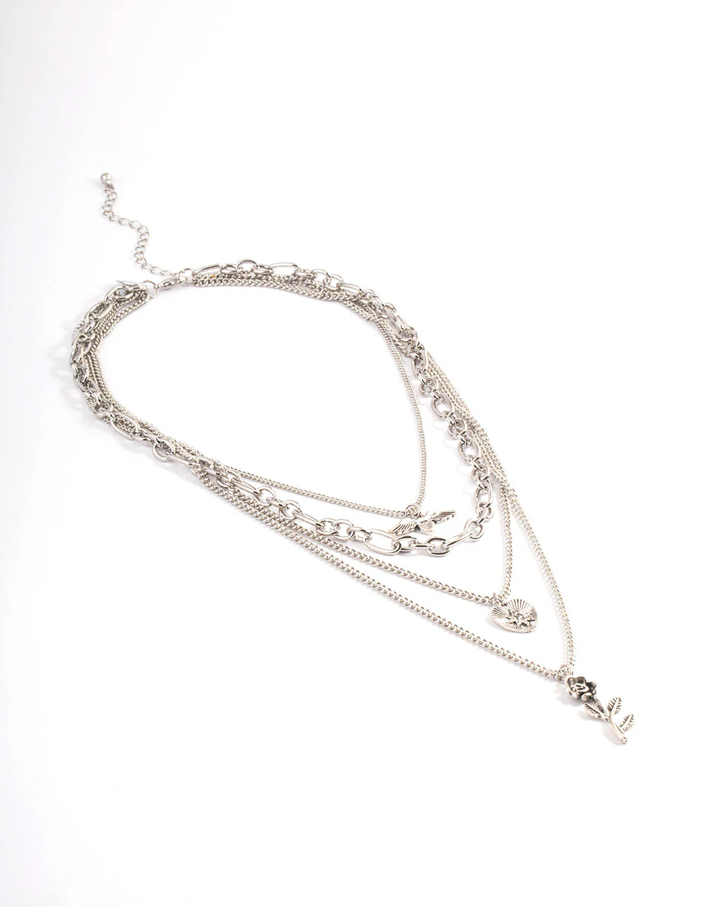 Silver Layered Necklace - Image 2