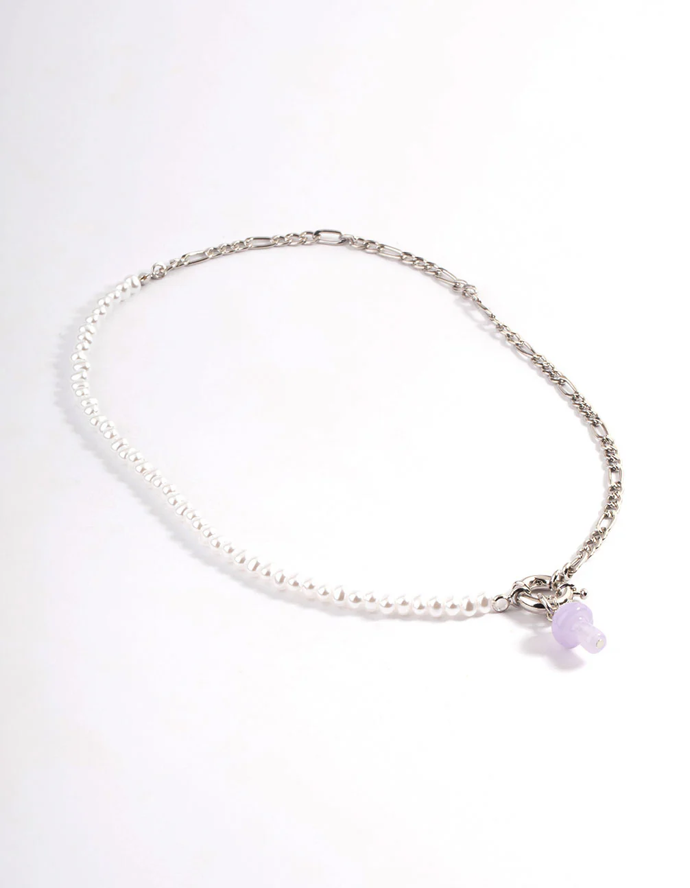 Purple Mushroom Pearl Chain Necklace - Image 2