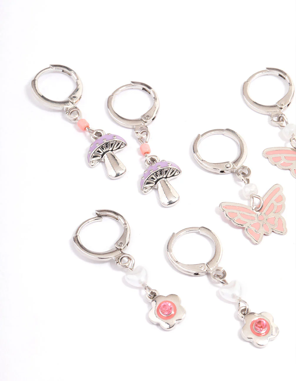 Silver Mushroom Stacker Earrings Pack - Image 2