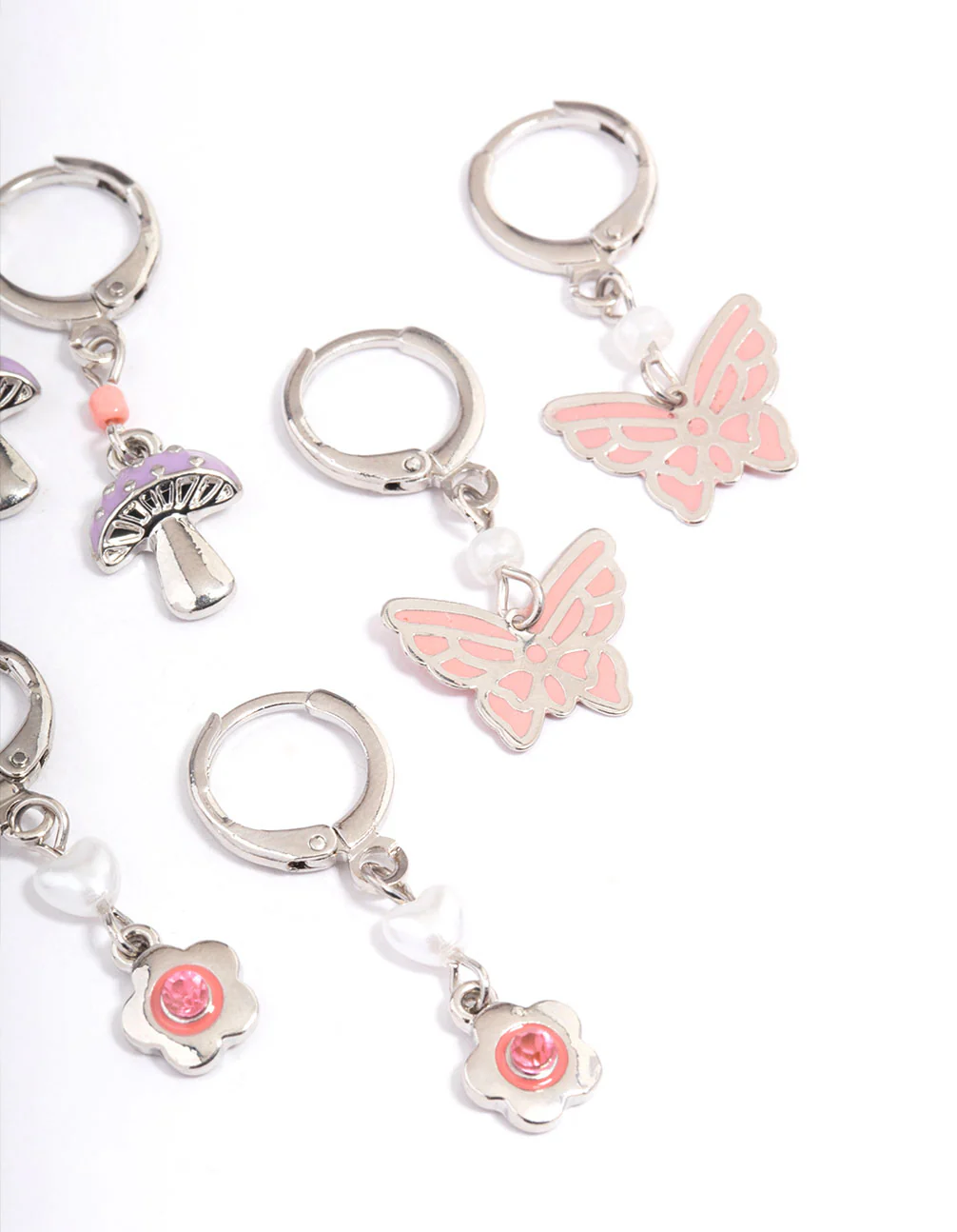 Silver Mushroom Stacker Earrings Pack - Image 3
