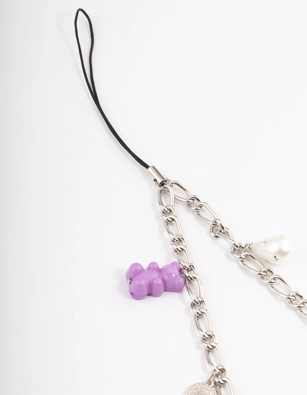 Silver Multi Charm Phone Strap - Image 2
