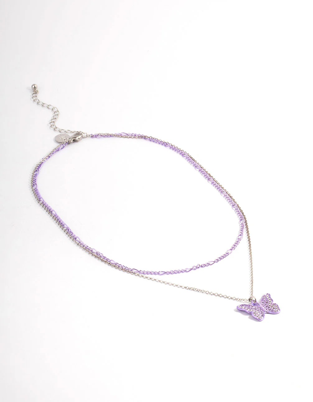 Purple Multi-Row Butterfly Necklace - Image 2