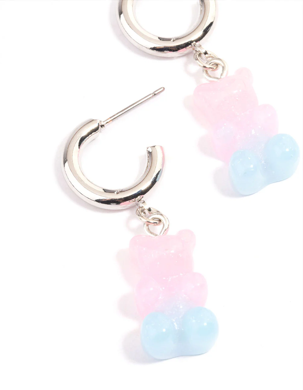 Silver Ombre Gummy Huggie Earrings - Image 2