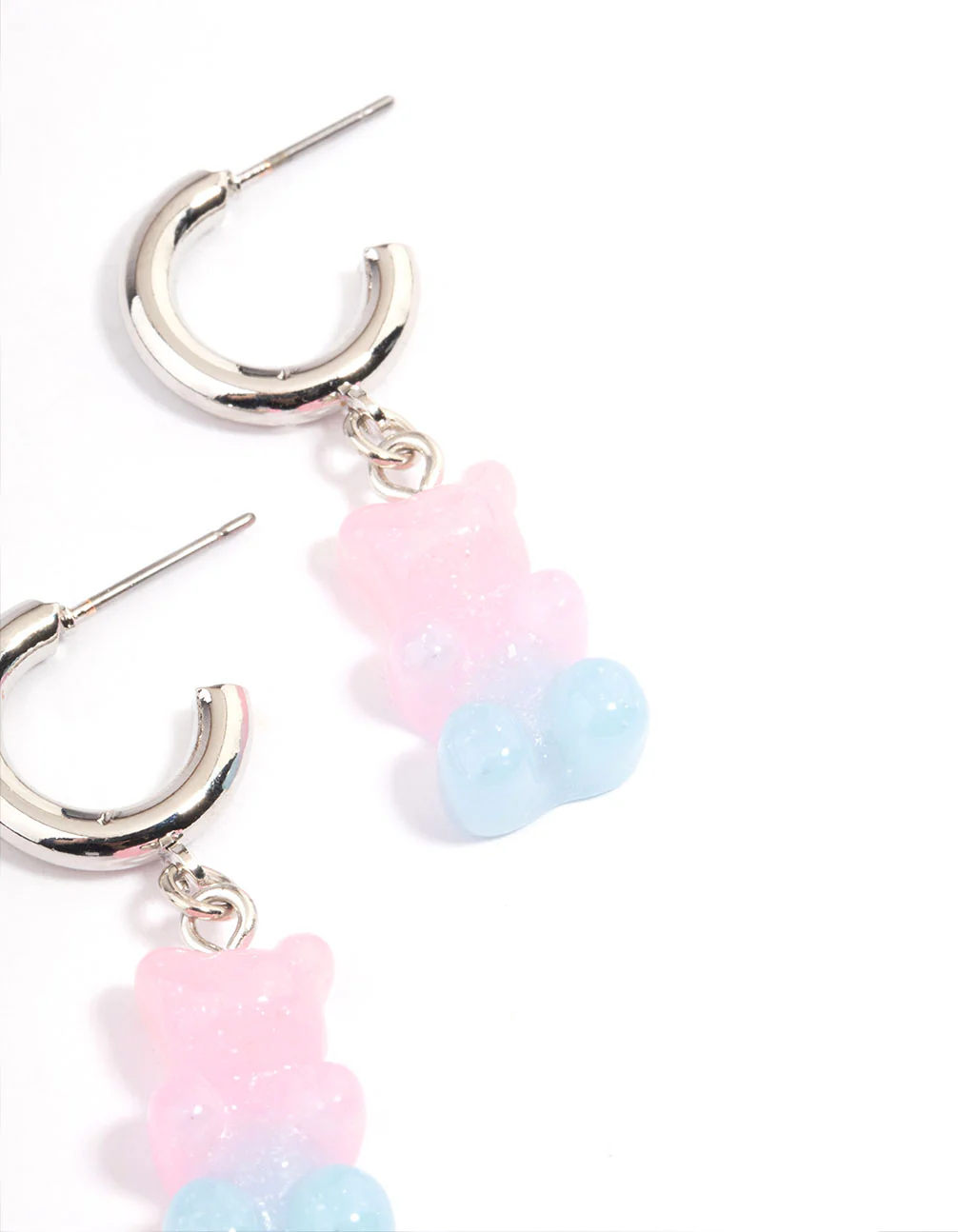 Silver Ombre Gummy Huggie Earrings - Image 3