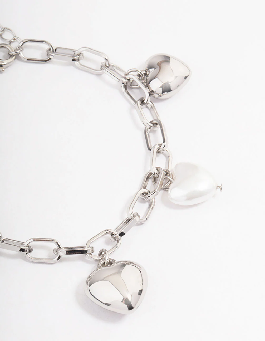 Silver Puffy Heart Bracelet - Image 2