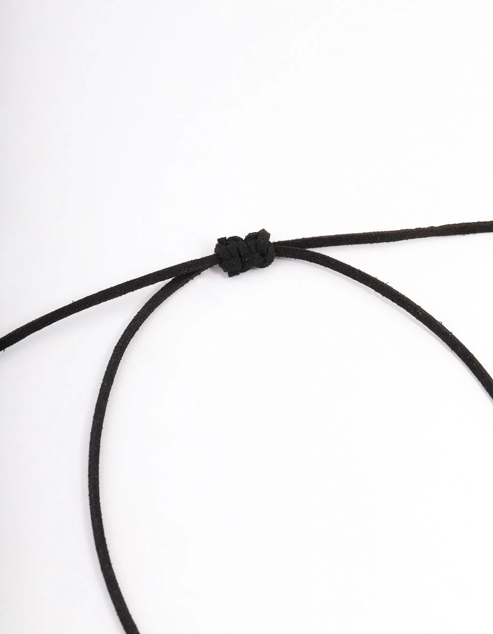 Silver Puffy Heart Black Suede Adjustable Cord Necklace - Image 3
