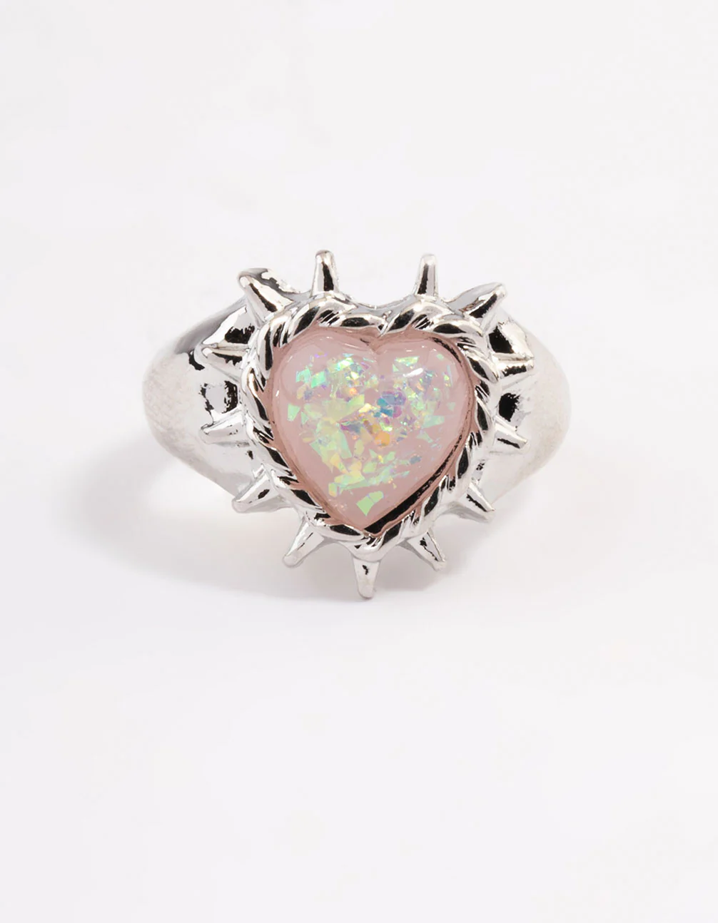 Silver Spark Heart Ring - Image 2