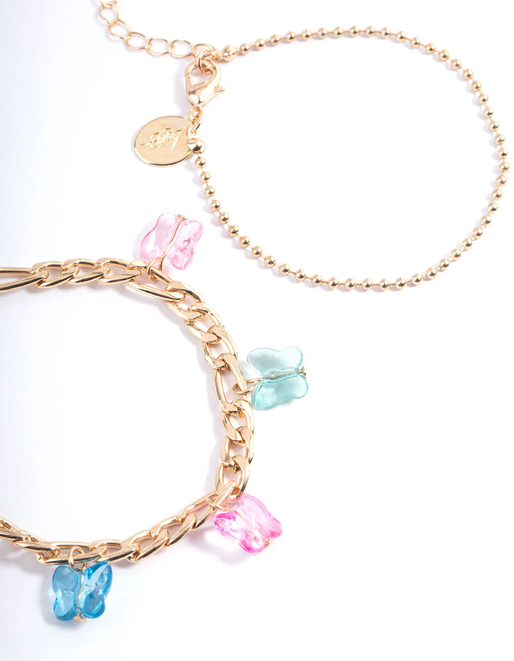 Gold Butterfly Puffy Heart Bracelet - Image 3