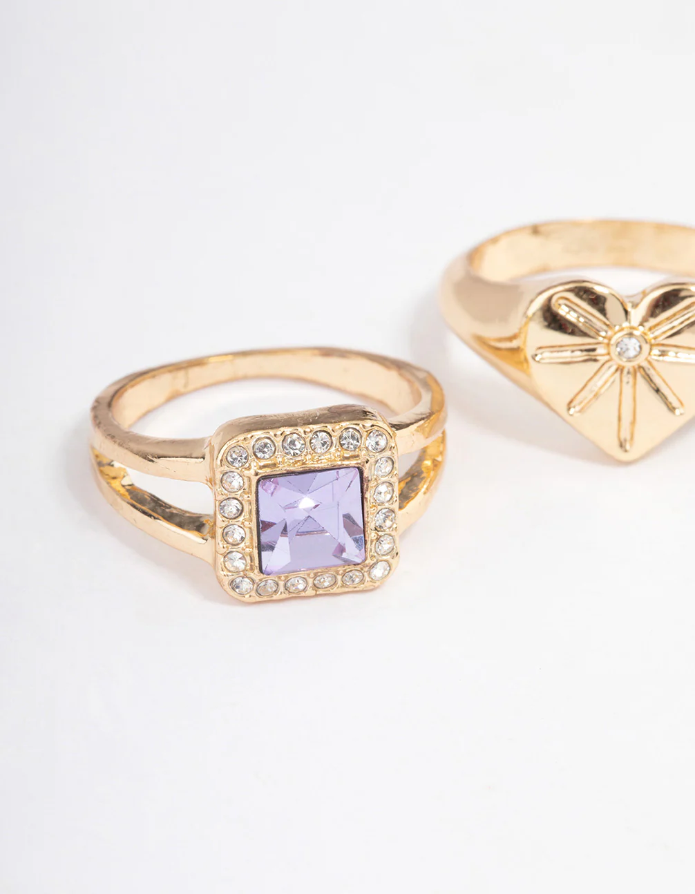 Purple Crystal Heart Ring Pack - Image 2