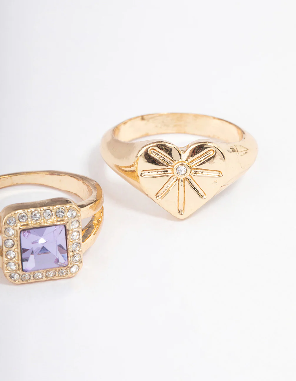 Purple Crystal Heart Ring Pack - Image 3