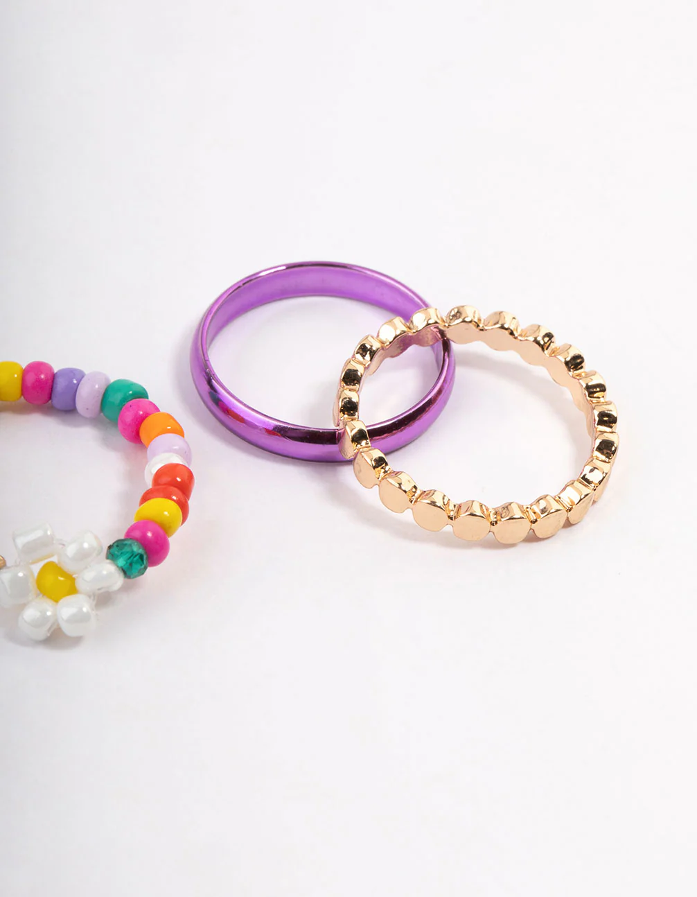Gold Flower Bead Ring Pack - Image 3