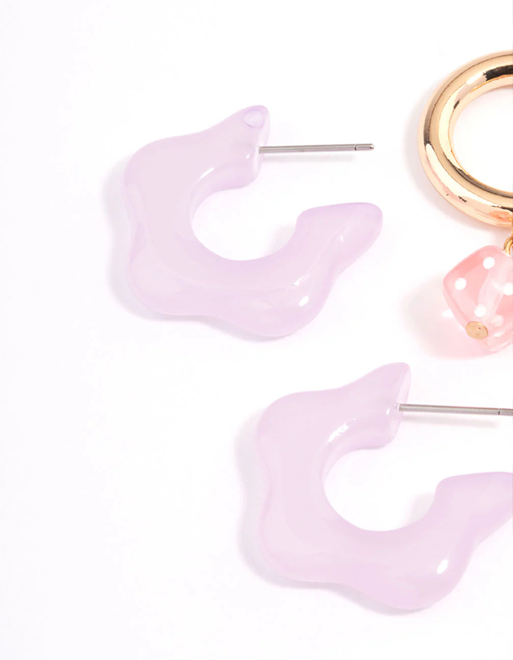 Gold Flower Dice Earrings Pack - Image 2