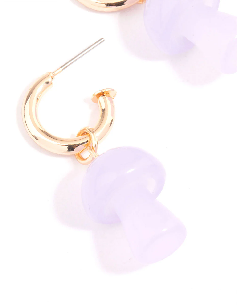 Purple Mushroom Huggie Earrings - Image 2