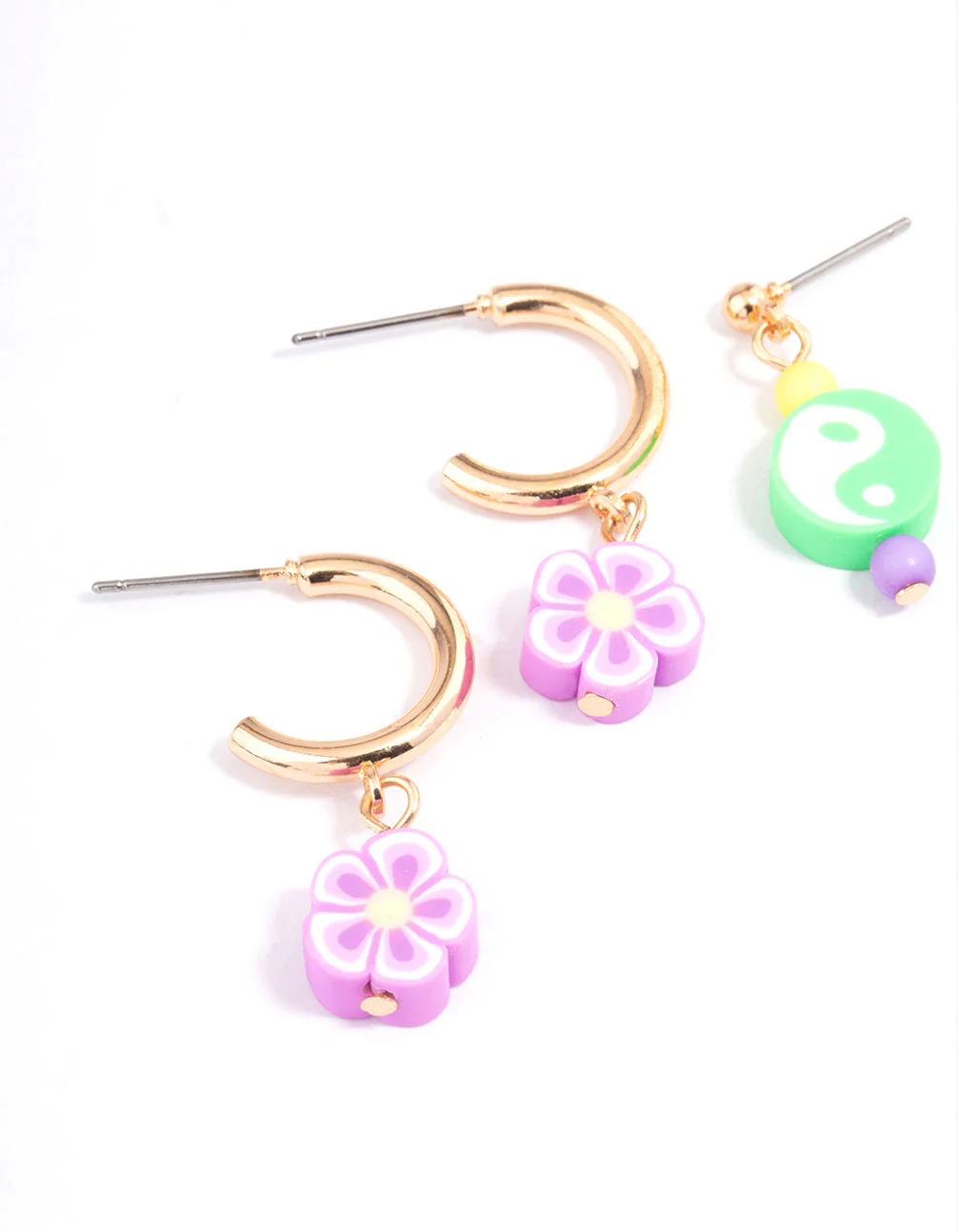 Pink Yin & Yang Stacker Earrings - Image 2
